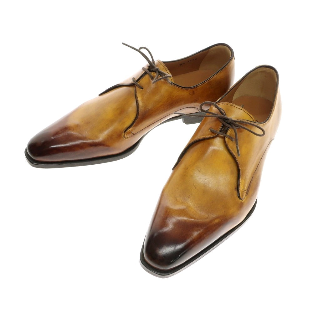 【中古】【未使用】フランチェスコ ベニーニョ FRANCESCO BENIGNO プレーントゥ ドレスシューズ イエローブラウン【 7 1/2 】【 状態ランクS 】【 メンズ 】