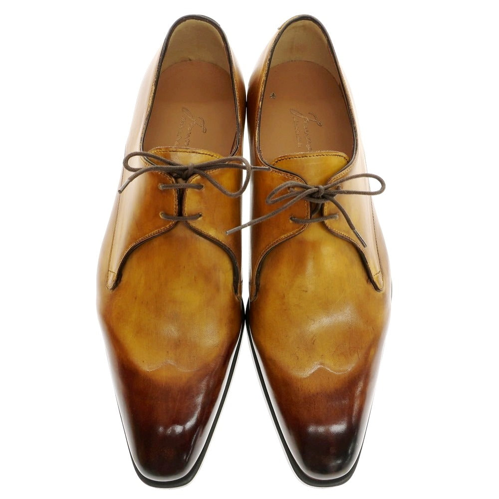 【中古】【未使用】フランチェスコ ベニーニョ FRANCESCO BENIGNO プレーントゥ ドレスシューズ イエローブラウン【 7 1/2 】【 状態ランクS 】【 メンズ 】