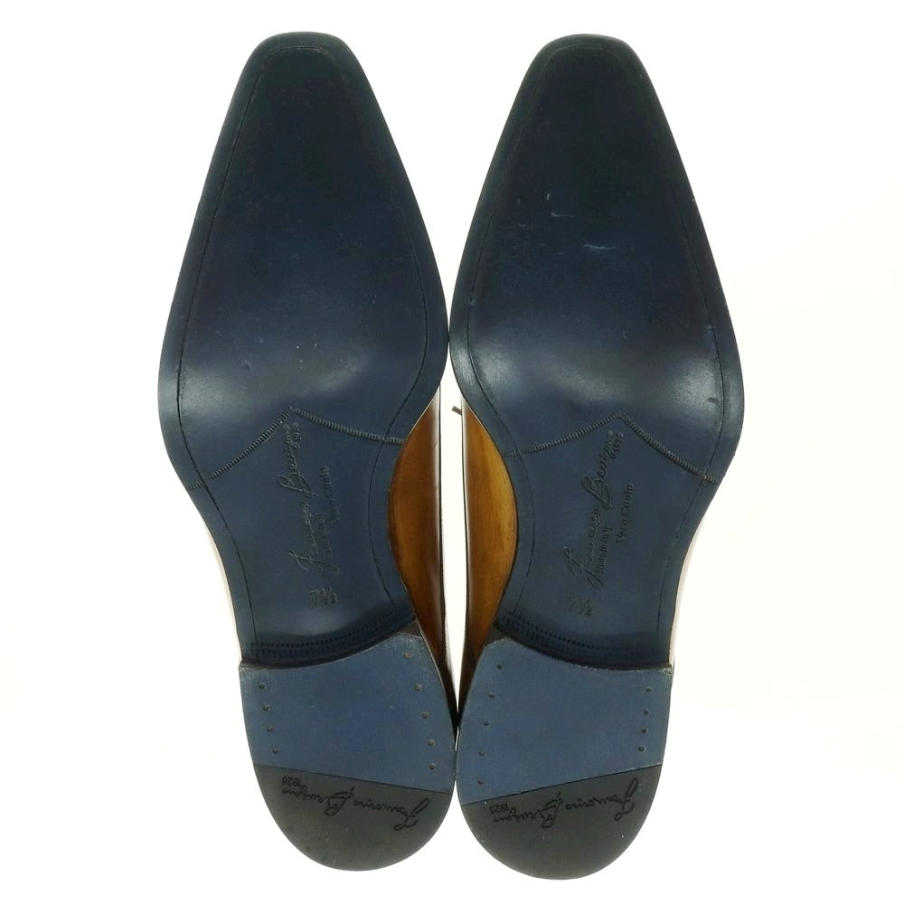 【中古】【未使用】フランチェスコ ベニーニョ FRANCESCO BENIGNO プレーントゥ ドレスシューズ イエローブラウン【 7 1/2 】【 状態ランクS 】【 メンズ 】