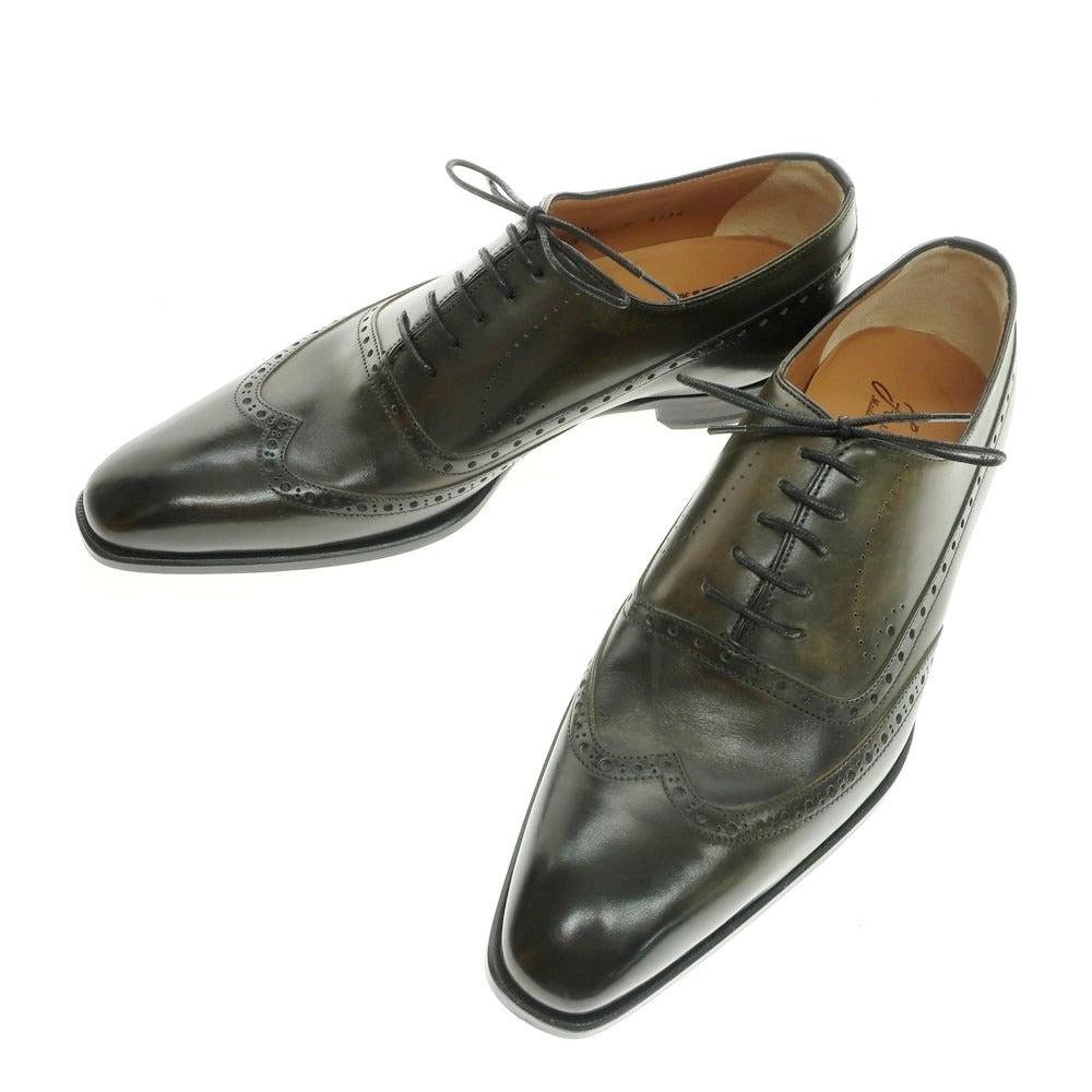 【中古】【未使用】フランチェスコ ベニーニョ FRANCESCO BENIGNO ウイングチップ ドレスシューズ ダークオリーブ【 7 】【 状態ランクS 】【 メンズ 】