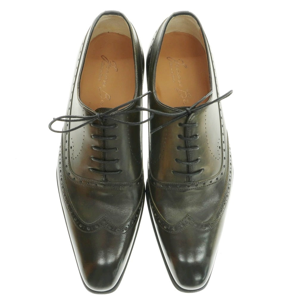 【中古】【未使用】フランチェスコ ベニーニョ FRANCESCO BENIGNO ウイングチップ ドレスシューズ ダークオリーブ【 7 】【 状態ランクS 】【 メンズ 】
