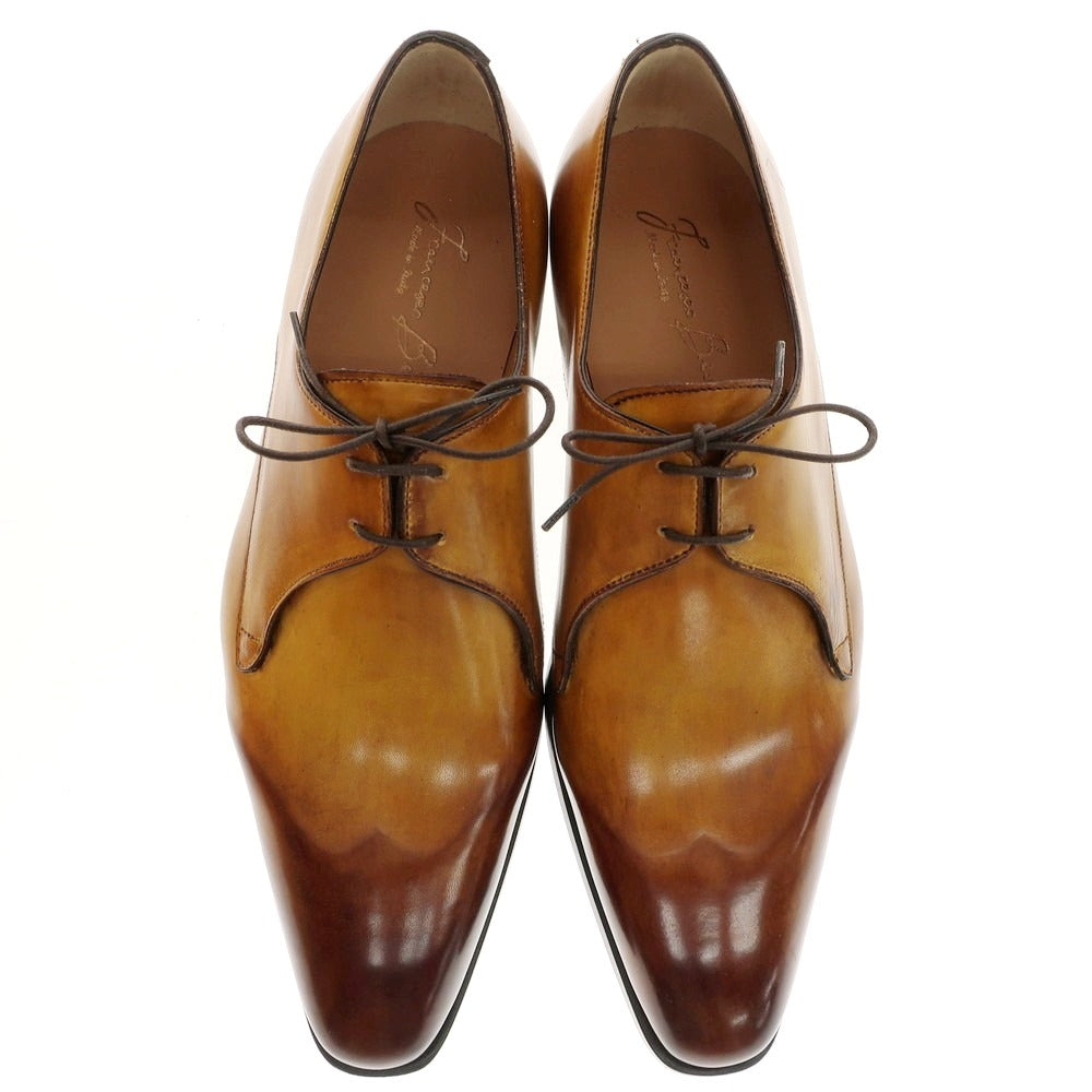 【中古】【未使用】フランチェスコ ベニーニョ FRANCESCO BENIGNO プレーントゥ ドレスシューズ イエローブラウン【 7 】【 状態ランクS 】【 メンズ 】