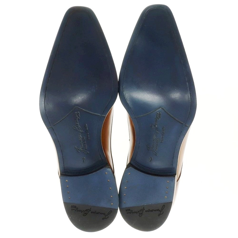 【中古】【未使用】フランチェスコ ベニーニョ FRANCESCO BENIGNO プレーントゥ ドレスシューズ イエローブラウン【 7 】【 状態ランクS 】【 メンズ 】