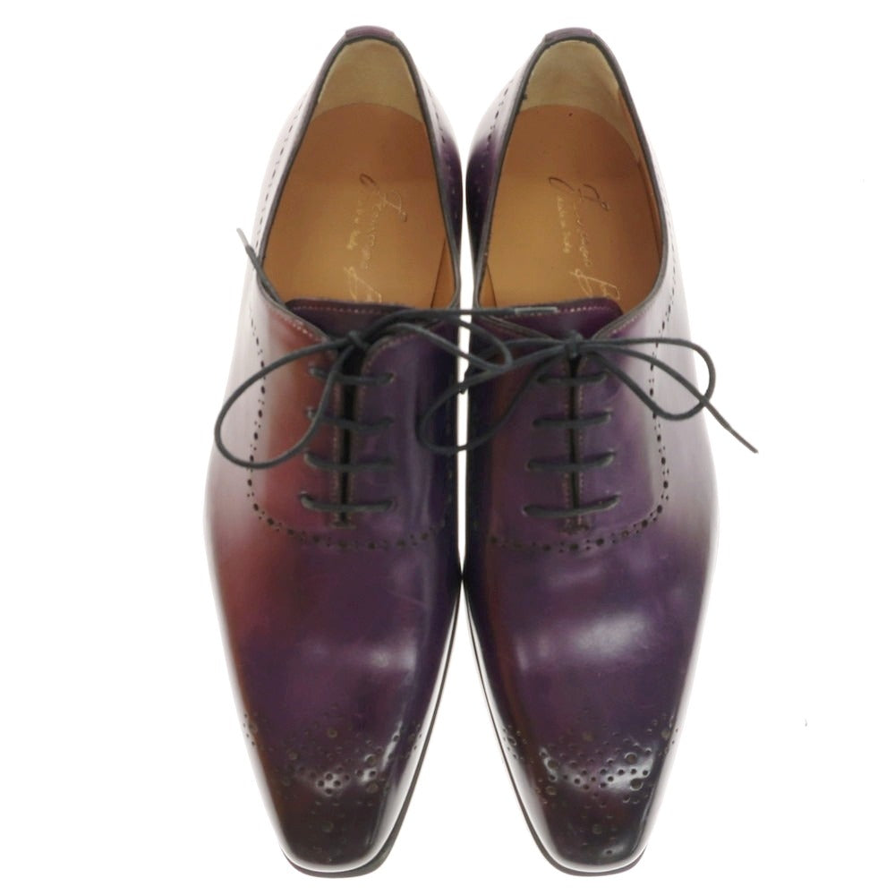 【中古】【未使用】フランチェスコ ベニーニョ FRANCESCO BENIGNO ホールカット ドレスシューズ パープル【 6 】【 状態ランクA 】【 メンズ 】