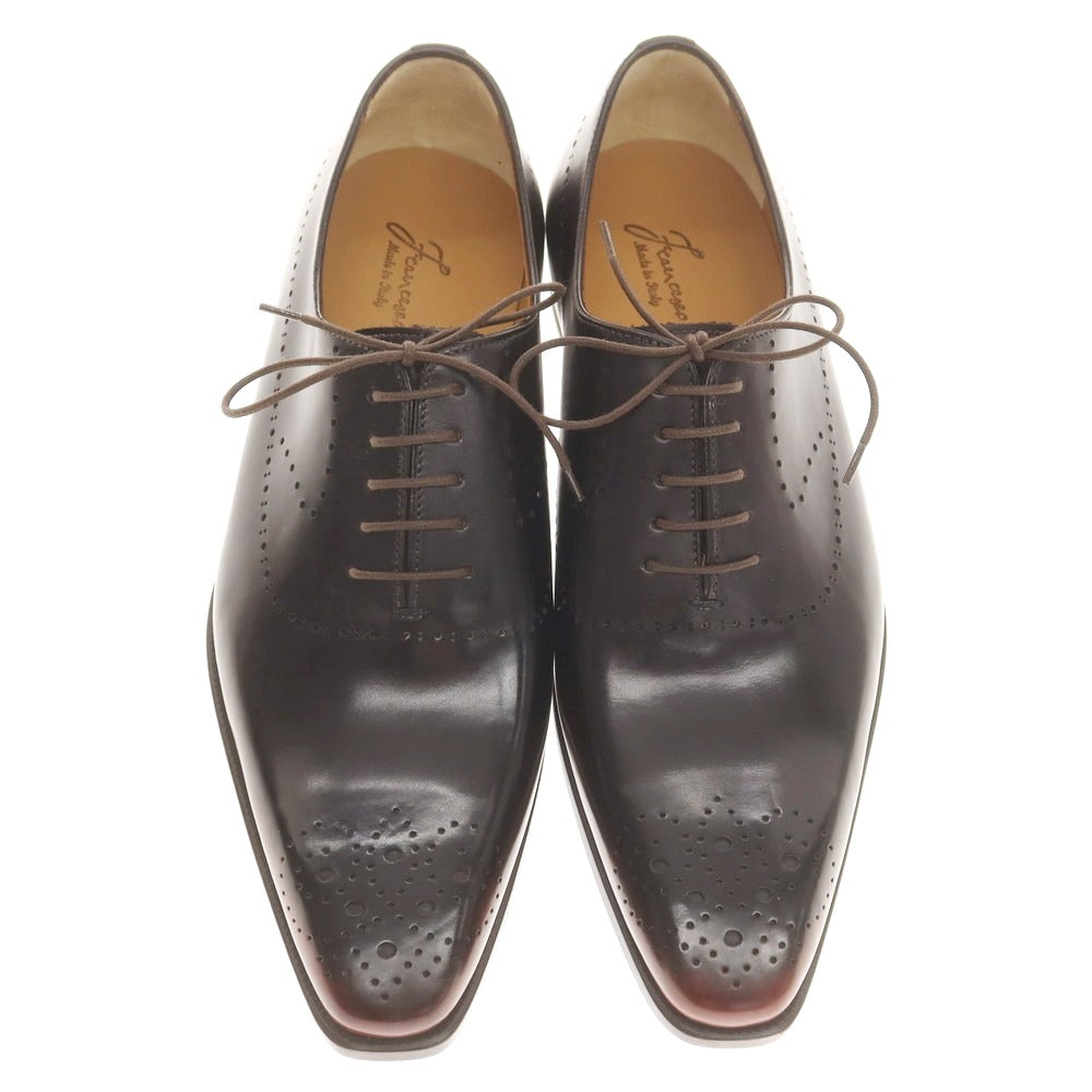 【中古】【未使用】フランチェスコ ベニーニョ FRANCESCO BENIGNO ホールカット ドレスシューズ ブラックブラウン【 6 】【 状態ランクS 】【 メンズ 】