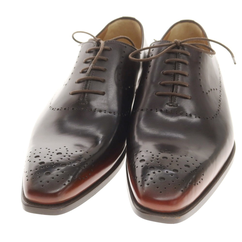 【中古】【未使用】フランチェスコ ベニーニョ FRANCESCO BENIGNO ホールカット ドレスシューズ ブラックブラウン【 6 】【 状態ランクS 】【 メンズ 】