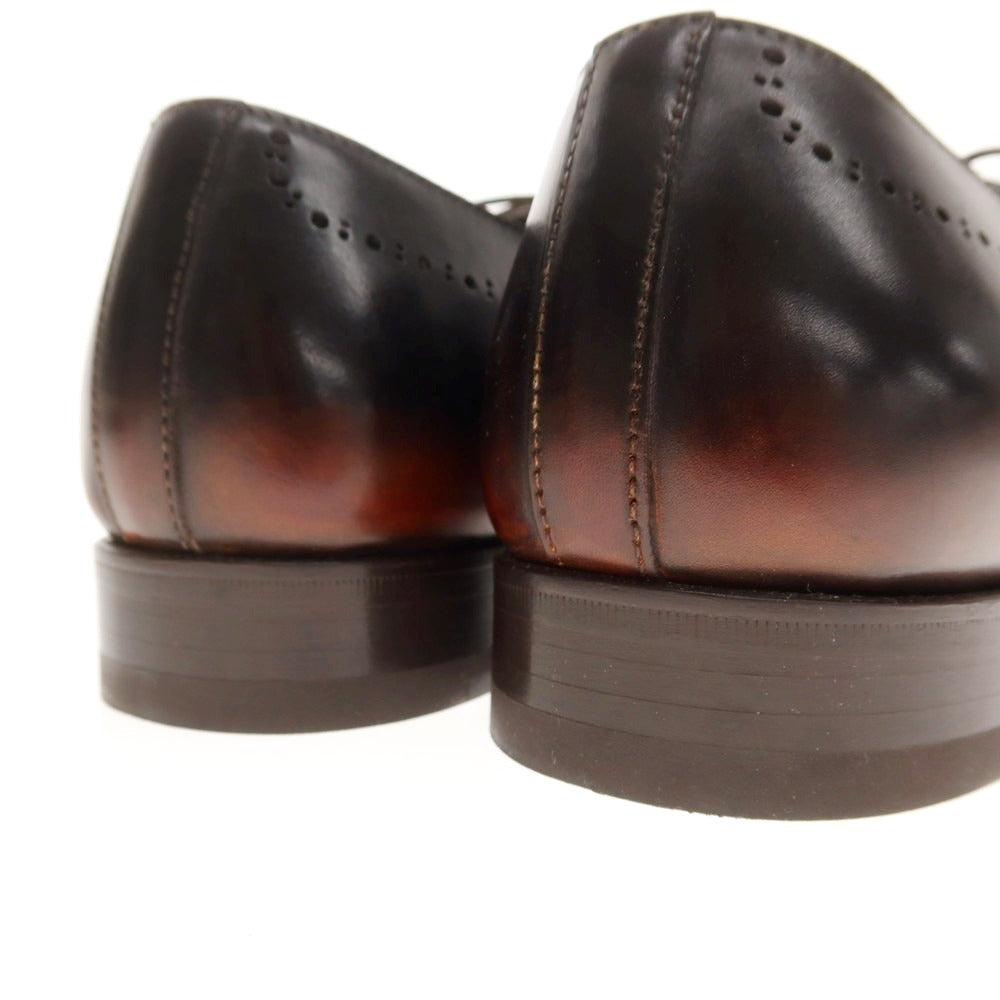 【中古】【未使用】フランチェスコ ベニーニョ FRANCESCO BENIGNO ホールカット ドレスシューズ ブラックブラウン【 6 】【 状態ランクS 】【 メンズ 】