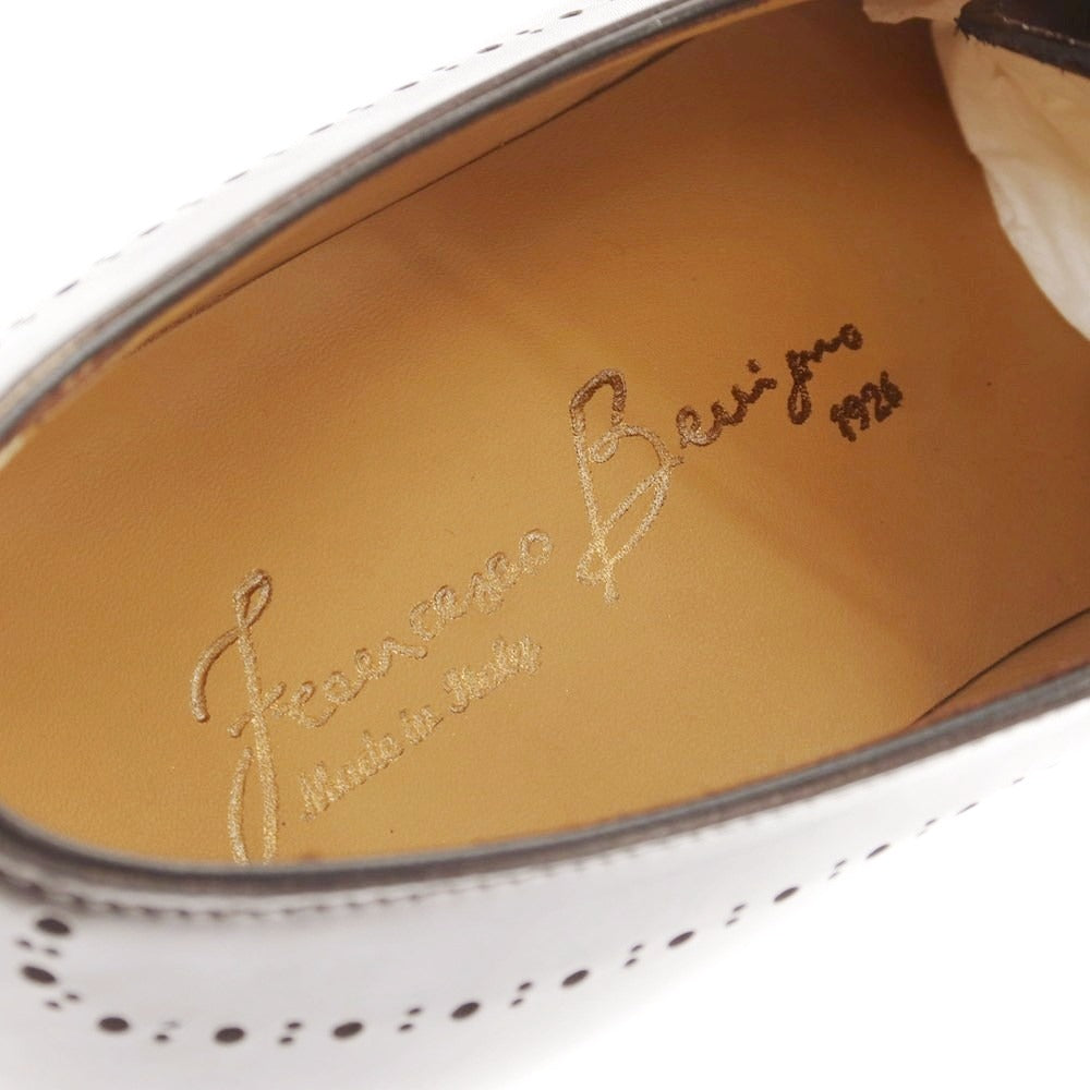 【中古】【未使用】フランチェスコ ベニーニョ FRANCESCO BENIGNO ホールカット ドレスシューズ ブラックブラウン【 6 】【 状態ランクS 】【 メンズ 】
