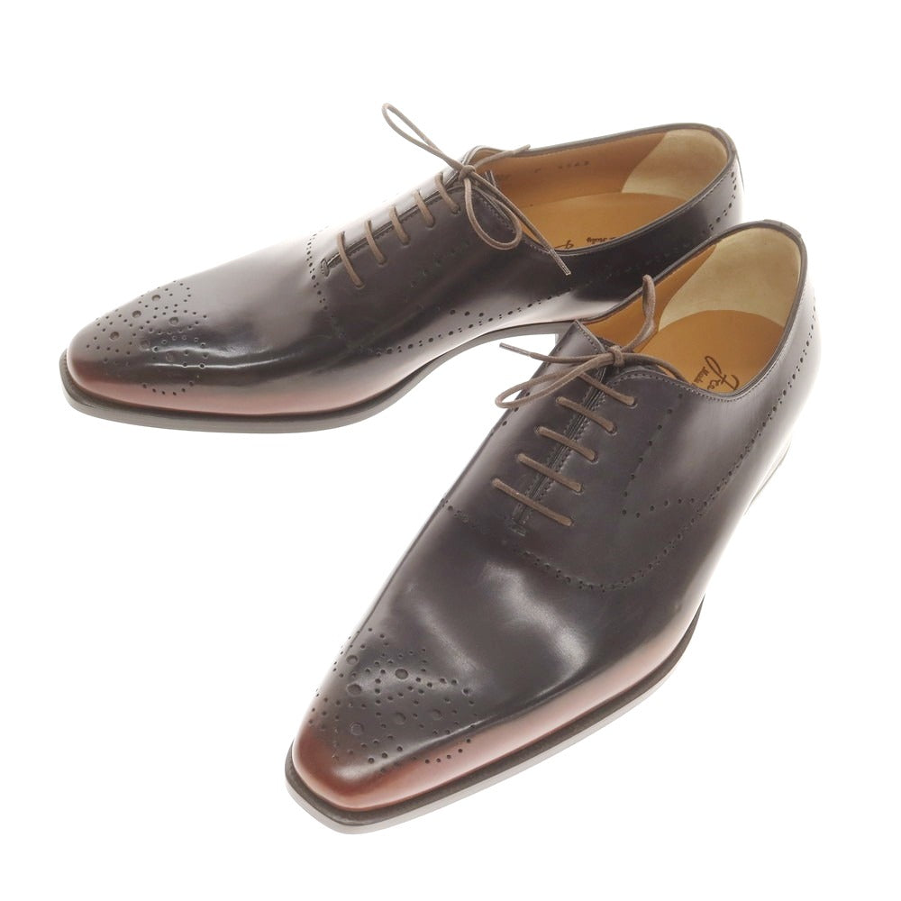 【中古】【未使用】フランチェスコ ベニーニョ FRANCESCO BENIGNO ホールカット ドレスシューズ ブラックブラウン【 7 】【 状態ランクS 】【 メンズ 】