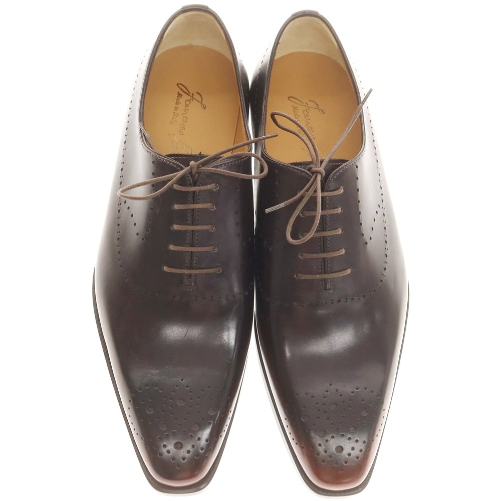 【中古】【未使用】フランチェスコ ベニーニョ FRANCESCO BENIGNO ホールカット ドレスシューズ ブラックブラウン【 7 】【 状態ランクS 】【 メンズ 】