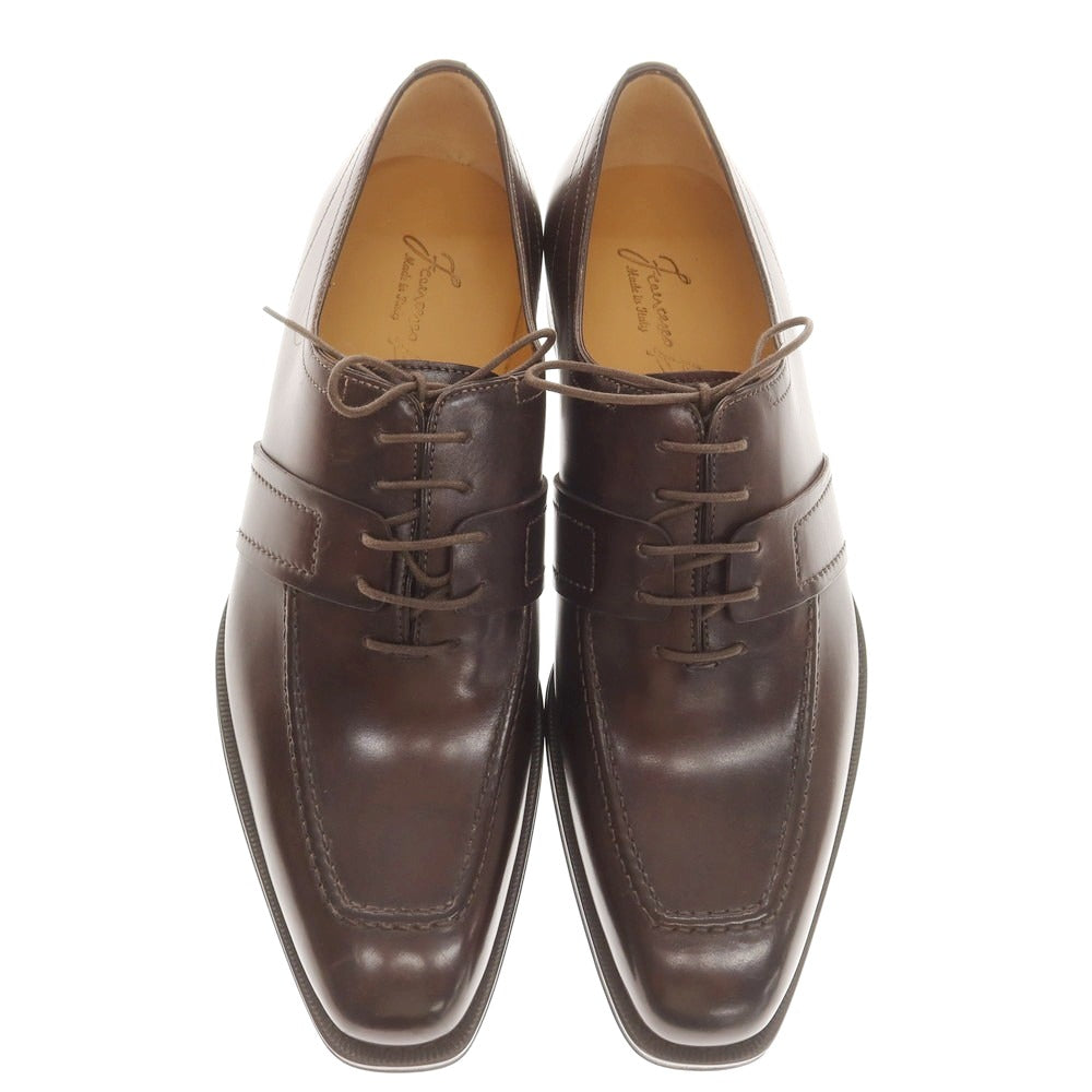 【中古】【未使用】フランチェスコ ベニーニョ FRANCESCO BENIGNO Uチップ ドレスシューズ ダークブラウン【 7 1/2 】【 状態ランクS 】【 メンズ 】