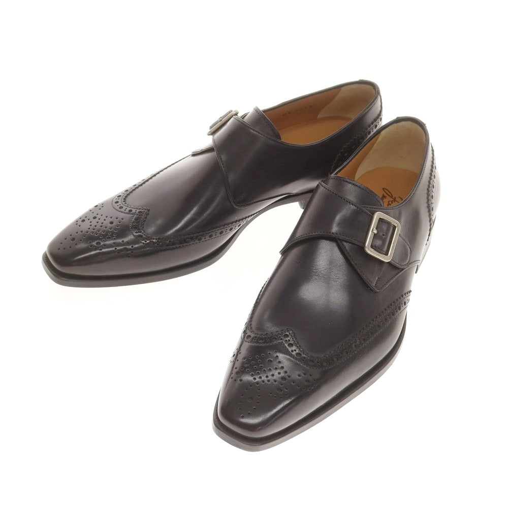 【中古】【未使用】フランチェスコ ベニーニョ FRANCESCO BENIGNO シングルモンク ドレスシューズ ブラックネイビー【 6 1/2 】【 状態ランクS 】【 メンズ 】