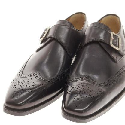 【中古】【未使用】フランチェスコ ベニーニョ FRANCESCO BENIGNO シングルモンク ドレスシューズ ブラックネイビー【 6 1/2 】【 状態ランクS 】【 メンズ 】