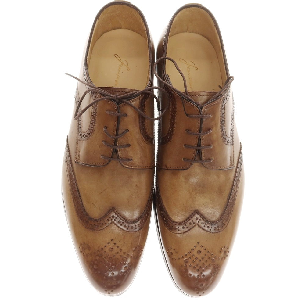 【中古】【未使用】フランチェスコ ベニーニョ FRANCESCO BENIGNO ウイングチップ ドレスシューズ トープ系【 7 】【 状態ランクS 】【 メンズ 】