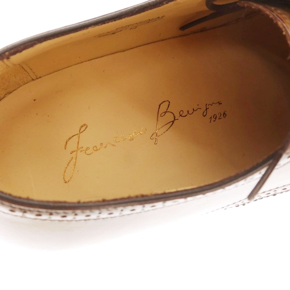 【中古】【未使用】フランチェスコ ベニーニョ FRANCESCO BENIGNO ウイングチップ ドレスシューズ トープ系【 7 】【 状態ランクS 】【 メンズ 】