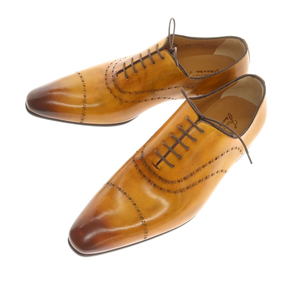 【中古】【未使用】フランチェスコ ベニーニョ FRANCESCO BENIGNO ホールカット ドレスシューズ イエローブラウン【 7 1/2 】【 状態ランクS 】【 メンズ 】