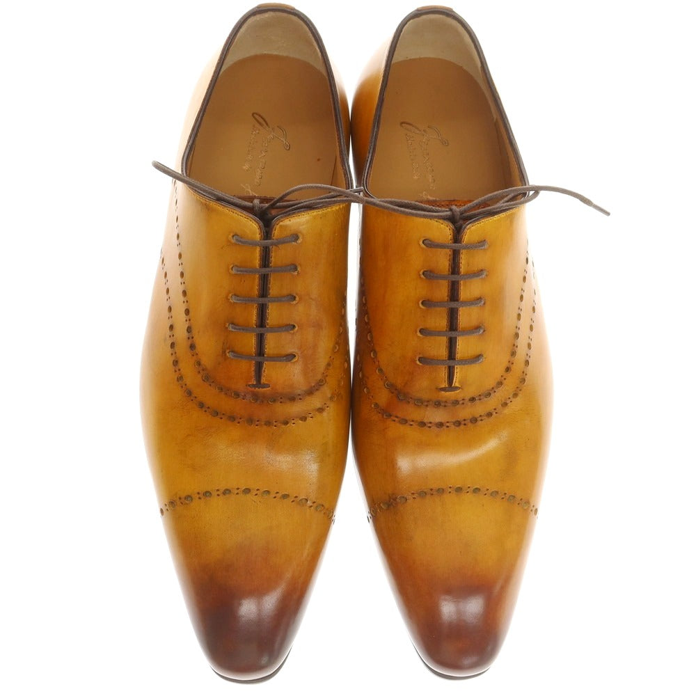 【中古】【未使用】フランチェスコ ベニーニョ FRANCESCO BENIGNO ホールカット ドレスシューズ イエローブラウン【 7 1/2 】【 状態ランクS 】【 メンズ 】