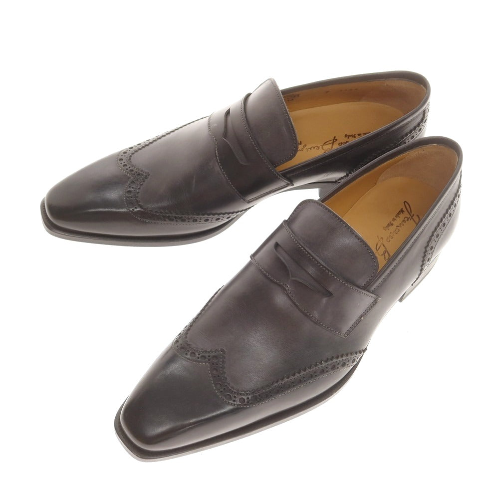【中古】フランチェスコ ベニーニョ FRANCESCO BENIGNO ウイングチップ コインローファー ダークグレー【 7 】【 状態ランクA 】【 メンズ 】