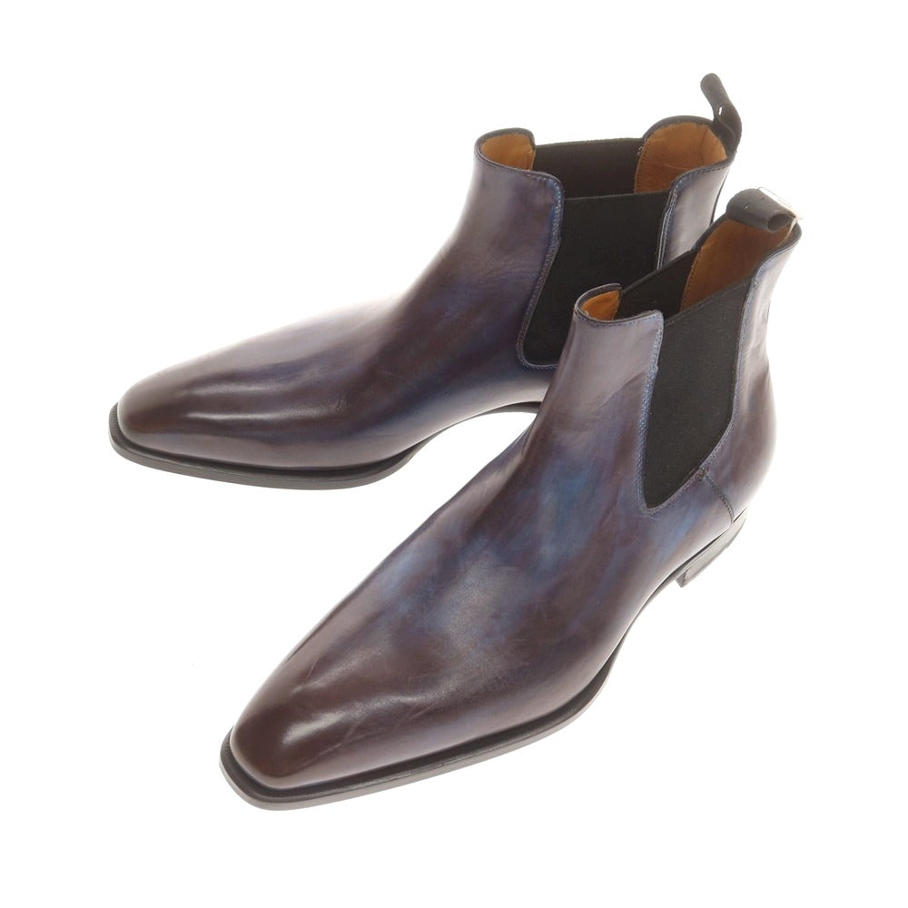 【中古】フランチェスコ ベニーニョ FRANCESCO BENIGNO サイドゴアブーツ ブルーxワイン【 7 1/2 】【 状態ランクA 】【 メンズ 】