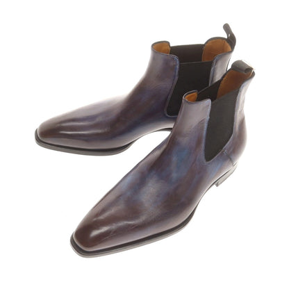 【中古】フランチェスコ ベニーニョ FRANCESCO BENIGNO サイドゴアブーツ ブルーxワイン【 7 1/2 】【 状態ランクA 】【 メンズ 】