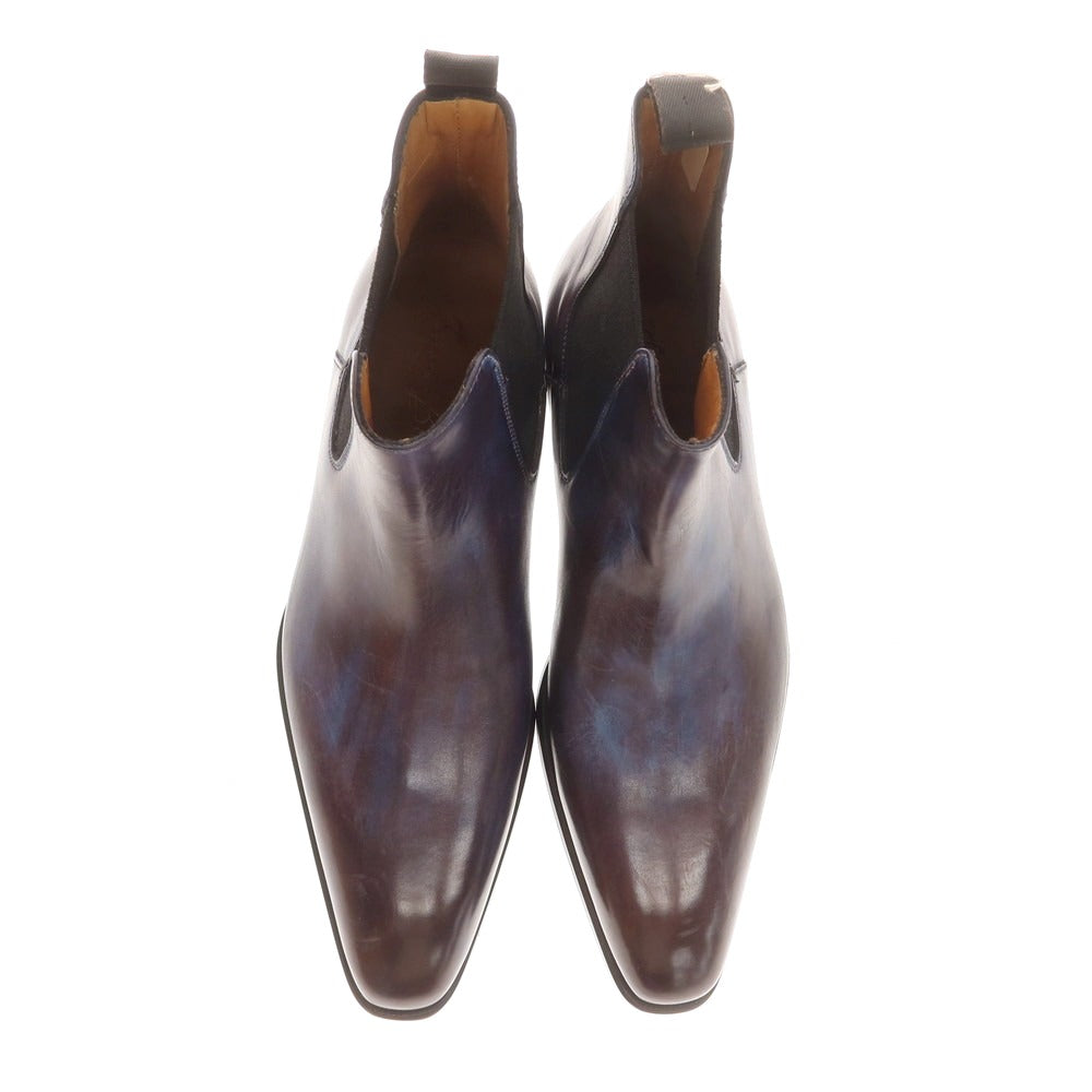 【中古】フランチェスコ ベニーニョ FRANCESCO BENIGNO サイドゴアブーツ ブルーxワイン【 7 1/2 】【 状態ランクA 】【 メンズ 】
