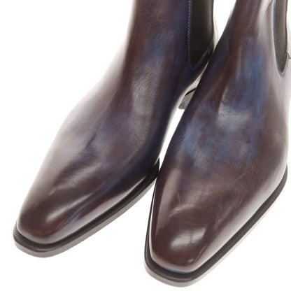 【中古】フランチェスコ ベニーニョ FRANCESCO BENIGNO サイドゴアブーツ ブルーxワイン【 7 1/2 】【 状態ランクA 】【 メンズ 】