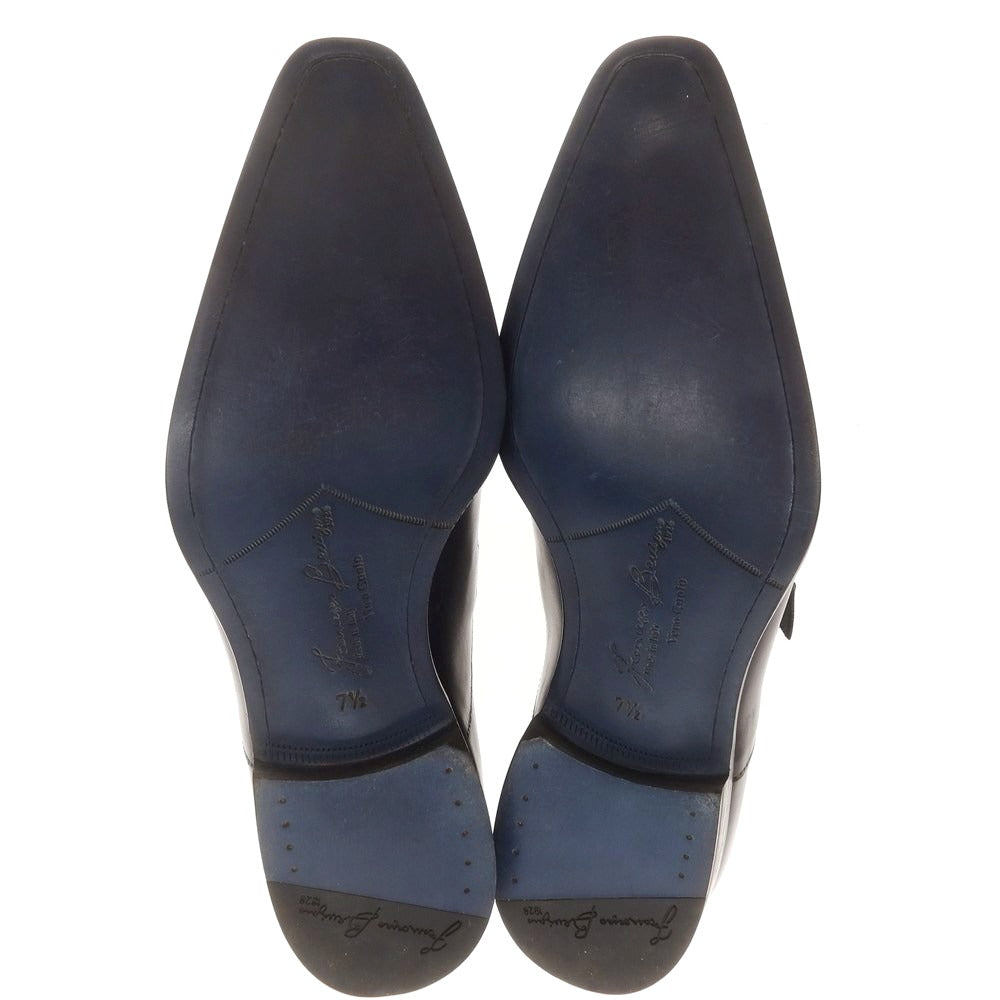 【中古】【未使用】フランチェスコ ベニーニョ FRANCESCO BENIGNO シングルモンク ドレスシューズ ダークネイビー【 7 1/2 】【 状態ランクS 】【 メンズ 】