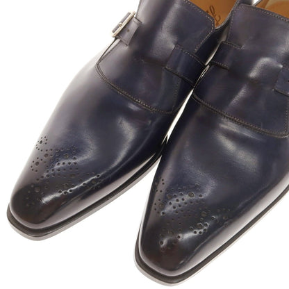 【中古】【未使用】フランチェスコ ベニーニョ FRANCESCO BENIGNO シングルモンク ドレスシューズ ダークネイビー【 7 1/2 】【 状態ランクS 】【 メンズ 】