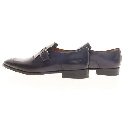 【中古】【未使用】フランチェスコ ベニーニョ FRANCESCO BENIGNO シングルモンク ドレスシューズ ダークネイビー【 7 1/2 】【 状態ランクS 】【 メンズ 】