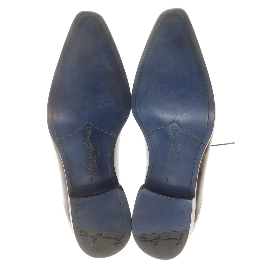【中古】【未使用】フランチェスコ ベニーニョ FRANCESCO BENIGNO ストレートチップ ドレスシューズ ダークブラウンxレッド【 7 】【 状態ランクS 】【 メンズ 】