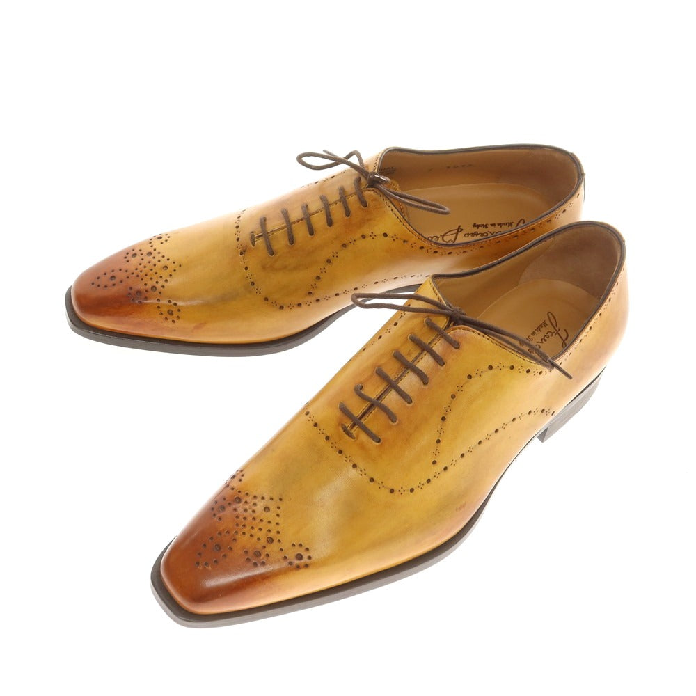 【中古】【未使用】フランチェスコ ベニーニョ FRANCESCO BENIGNO ホールカット ドレスシューズ イエローベージュ【 7 】【 状態ランクS 】【 メンズ 】