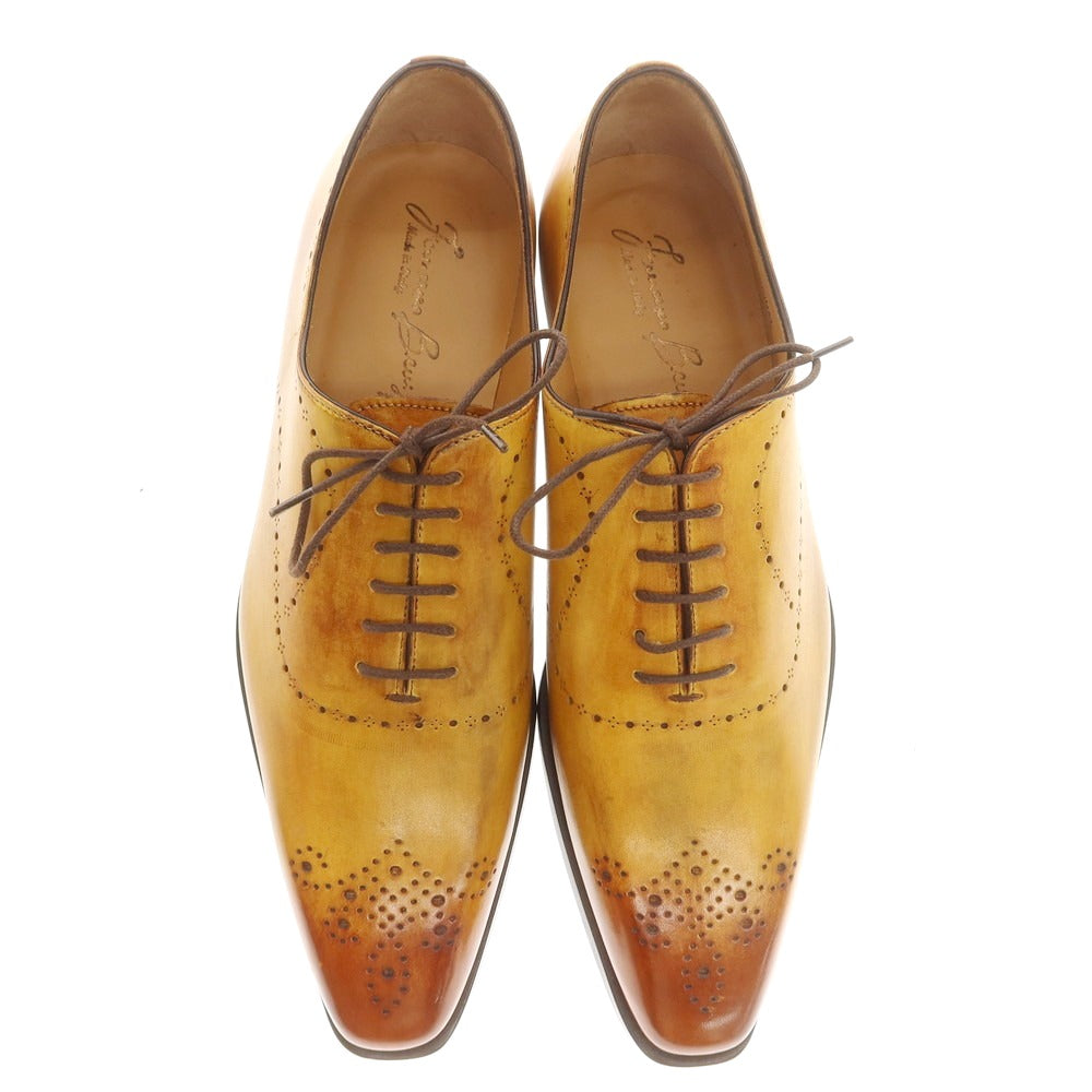 【中古】【未使用】フランチェスコ ベニーニョ FRANCESCO BENIGNO ホールカット ドレスシューズ イエローベージュ【 7 】【 状態ランクS 】【 メンズ 】