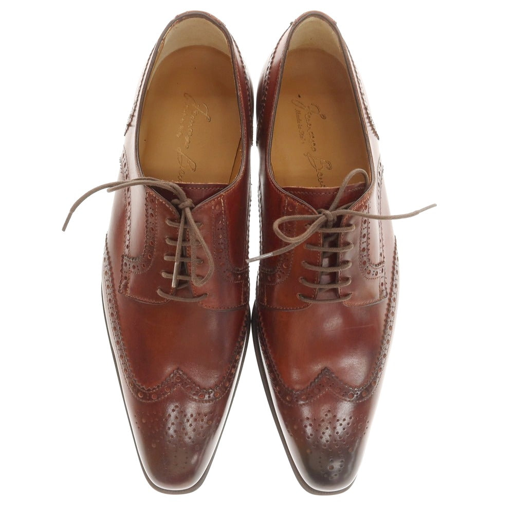 【中古】【未使用】フランチェスコ ベニーニョ FRANCESCO BENIGNO ウイングチップ ドレスシューズ ブラウン【 7 】【 状態ランクS 】【 メンズ 】