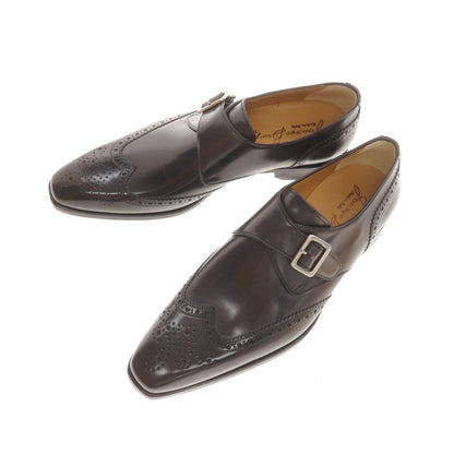 【中古】【未使用】フランチェスコ ベニーニョ FRANCESCO BENIGNO ウイングチップ シングルモンク ドレスシューズ ブラックネイビー【 7 】【 状態ランクS 】【 メンズ 】