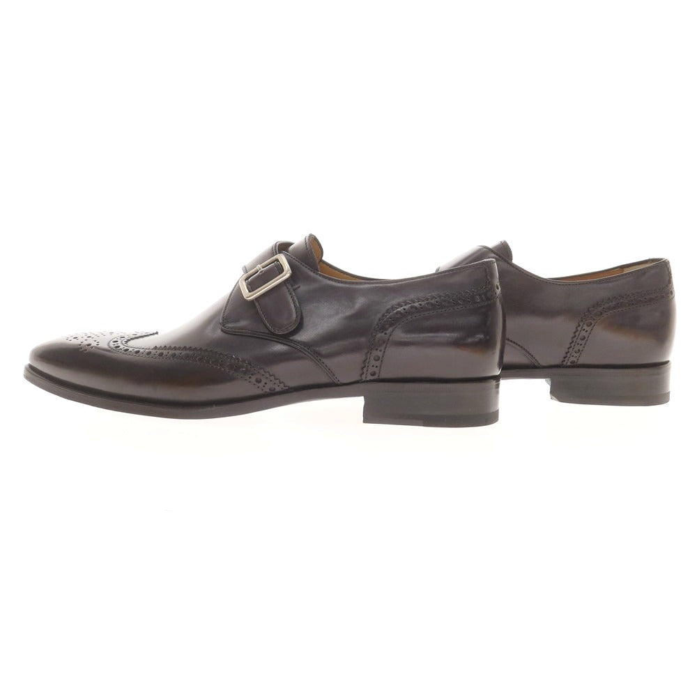 【中古】【未使用】フランチェスコ ベニーニョ FRANCESCO BENIGNO ウイングチップ シングルモンク ドレスシューズ ブラックネイビー【 7 】【 状態ランクS 】【 メンズ 】
