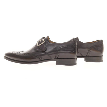 【中古】【未使用】フランチェスコ ベニーニョ FRANCESCO BENIGNO ウイングチップ シングルモンク ドレスシューズ ブラックネイビー【 7 】【 状態ランクS 】【 メンズ 】