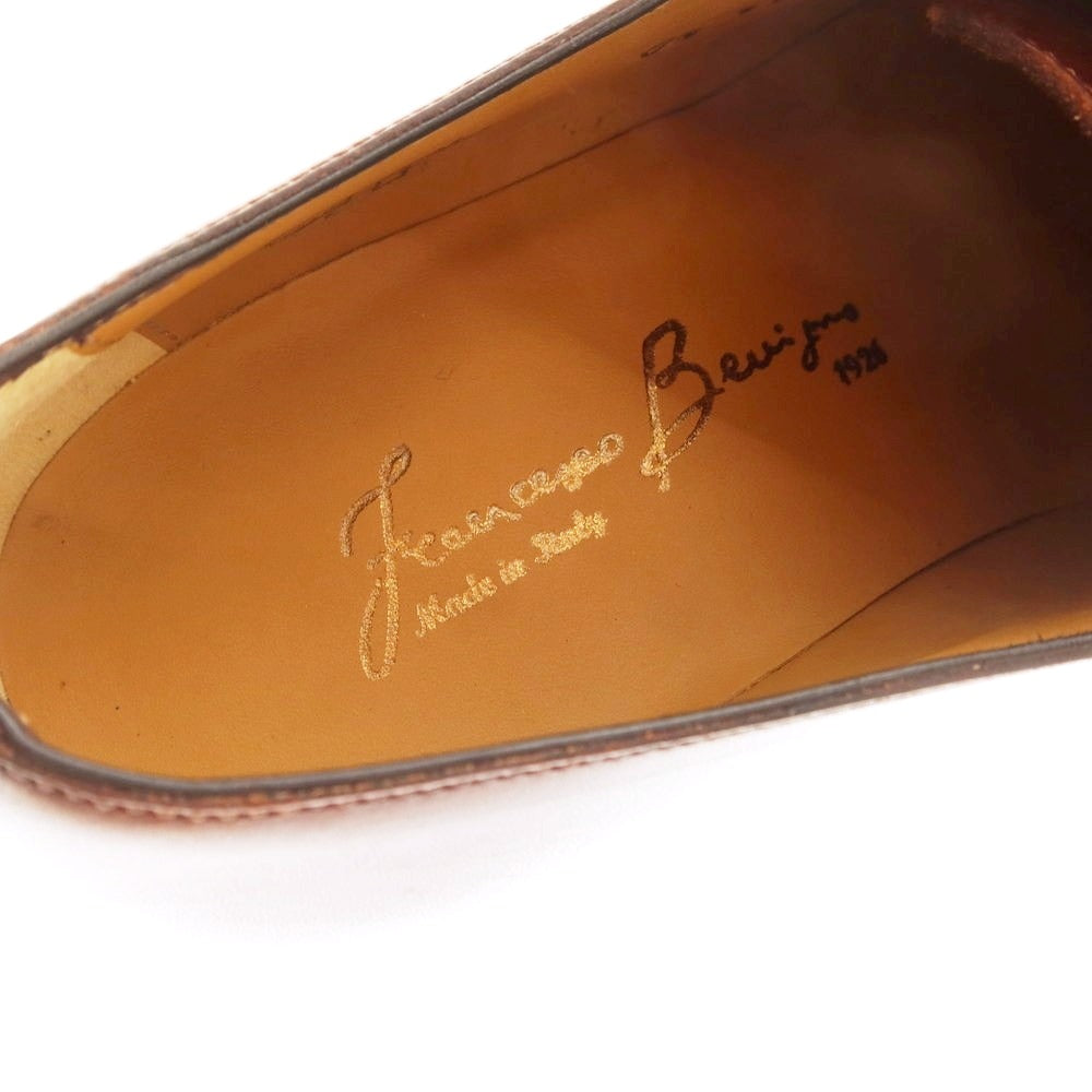 【中古】【未使用】フランチェスコ ベニーニョ FRANCESCO BENIGNO ホールカット ドレスシューズ ブラウン【 6 1/2 】【 状態ランクS 】【 メンズ 】