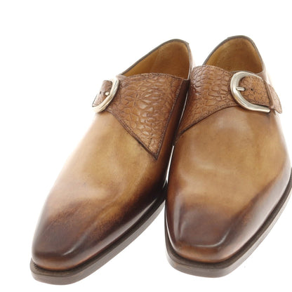 【中古】フランチェスコ ベニーニョ FRANCESCO BENIGNO シングルモンク ドレスシューズ ベージュxブラウン【 7 】【 状態ランクA 】【 メンズ 】
