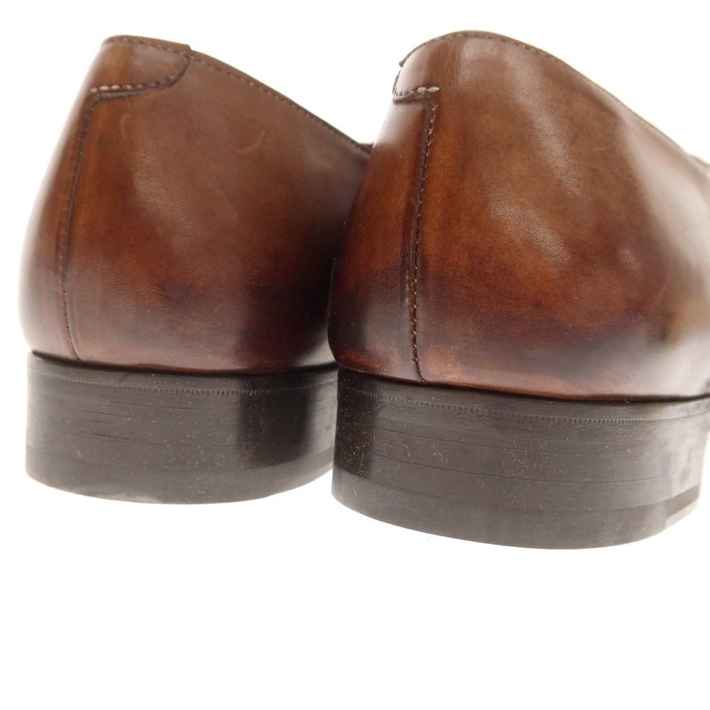 【中古】フランチェスコ ベニーニョ FRANCESCO BENIGNO シングルモンク ドレスシューズ ベージュxブラウン【 7 】【 状態ランクA 】【 メンズ 】