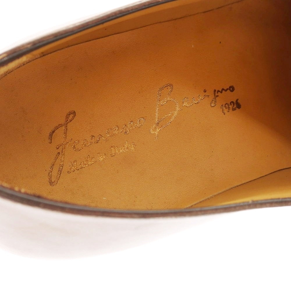 【中古】フランチェスコ ベニーニョ FRANCESCO BENIGNO シングルモンク ドレスシューズ ベージュxブラウン【 7 】【 状態ランクA 】【 メンズ 】