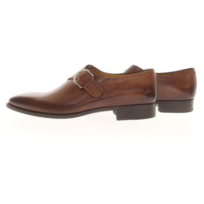 【中古】フランチェスコ ベニーニョ FRANCESCO BENIGNO シングルモンク ドレスシューズ ブラウン【 7 1/2 】【 状態ランクS 】【 メンズ 】