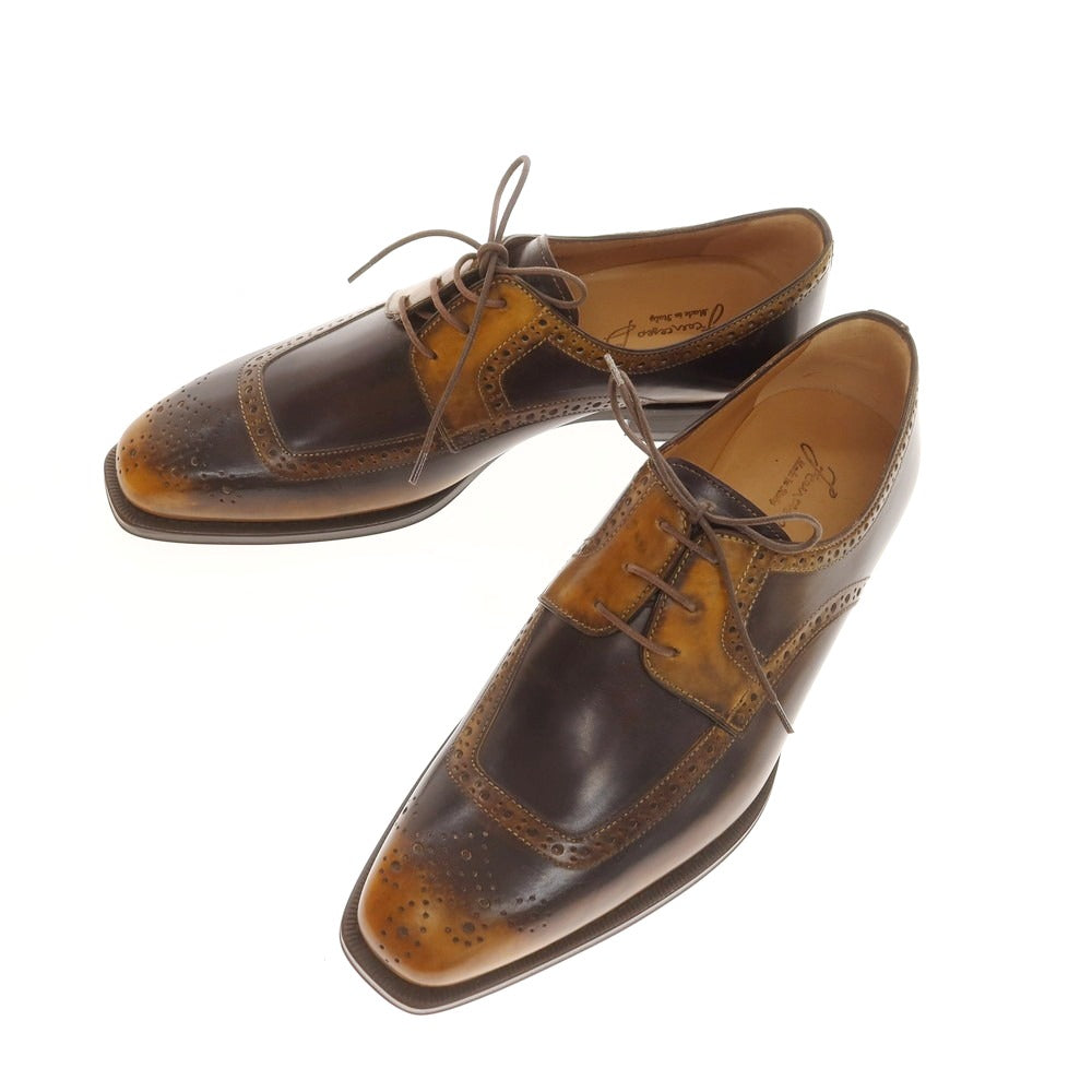 【中古】【未使用】フランチェスコ ベニーニョ FRANCESCO BENIGNO ドレスシューズ ブラックxブラウンカーキ【 6 1/2 】【 状態ランクS 】【 メンズ 】