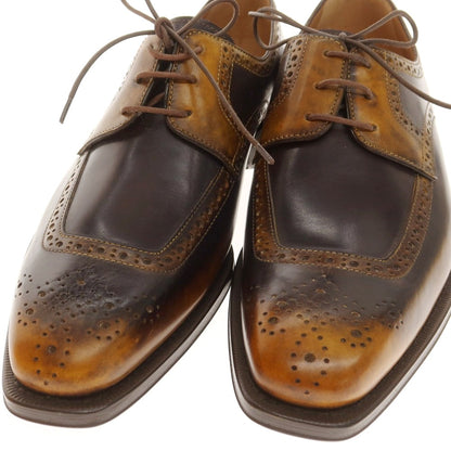 【中古】【未使用】フランチェスコ ベニーニョ FRANCESCO BENIGNO ドレスシューズ ブラックxブラウンカーキ【 6 1/2 】【 状態ランクS 】【 メンズ 】