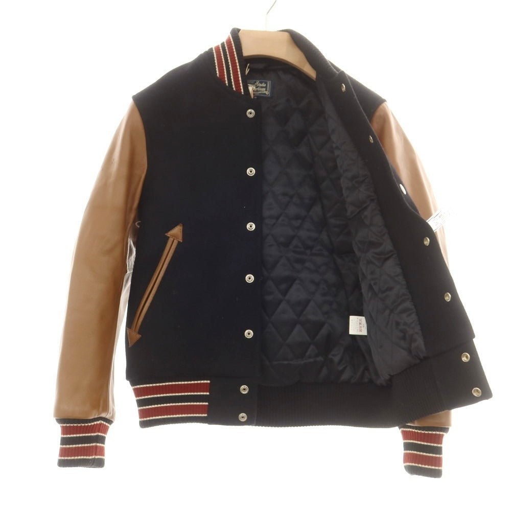 【中古】ステュディオダルチザン STUDIO D’ARTISAN ウール×ホースレザー スタジャン ブラックxライトブラウン【 38 】【 状態ランクC 】【 メンズ 】