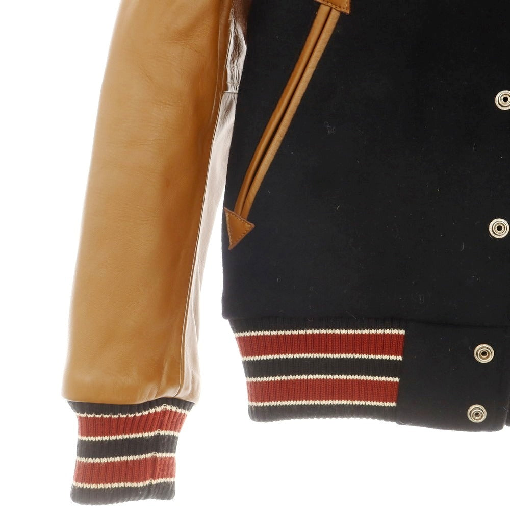 【中古】ステュディオダルチザン STUDIO D’ARTISAN ウール×ホースレザー スタジャン ブラックxライトブラウン【 38 】【 状態ランクC 】【 メンズ 】
