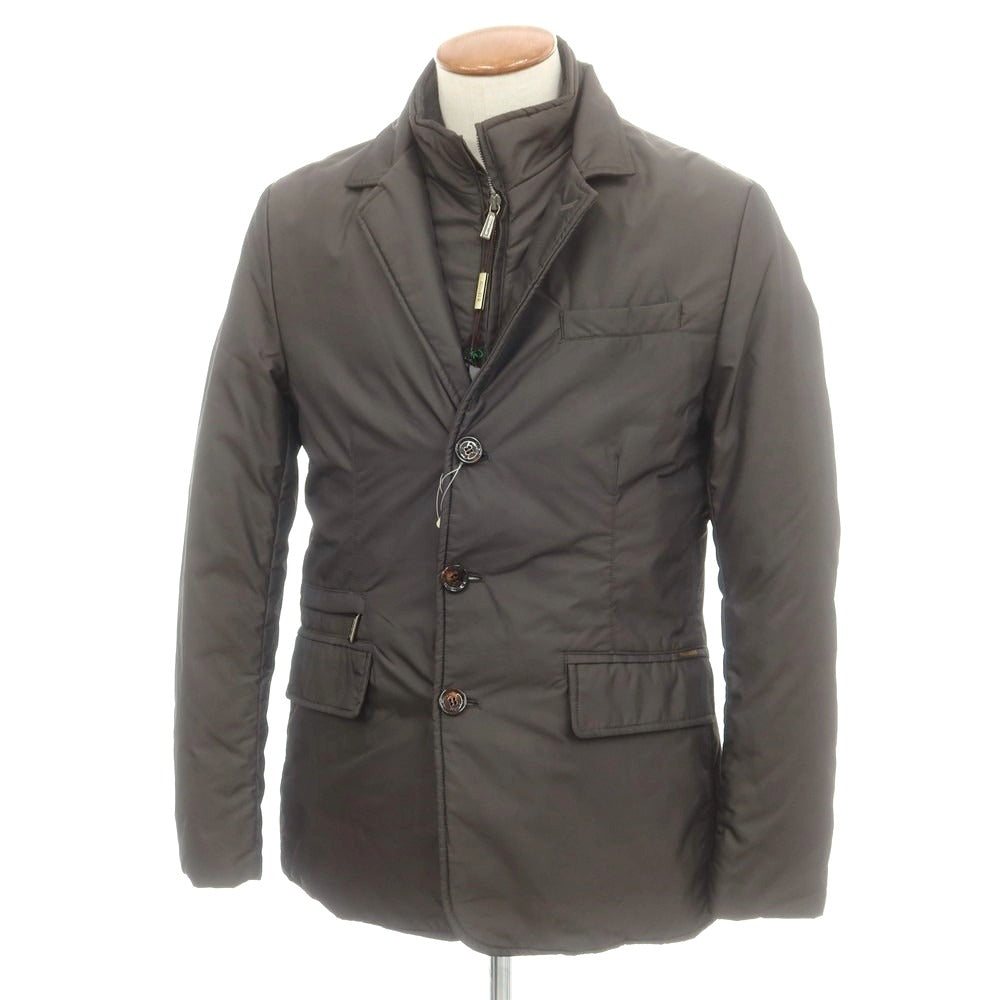 【中古】ムーレー MOORER TRAIANO ポリエステル 2WAY ダウンジャケット ダークグレイッシュブラウン【 48 】【 状態ランクC 】【 メンズ 】