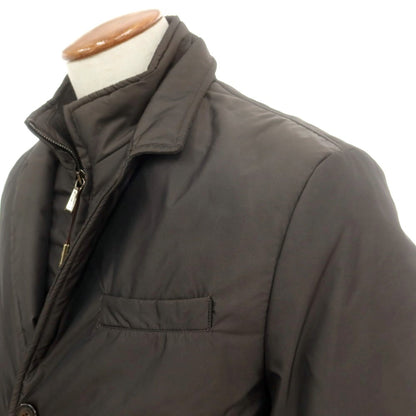 【中古】ムーレー MOORER TRAIANO ポリエステル 2WAY ダウンジャケット ダークグレイッシュブラウン【 48 】【 状態ランクC 】【 メンズ 】