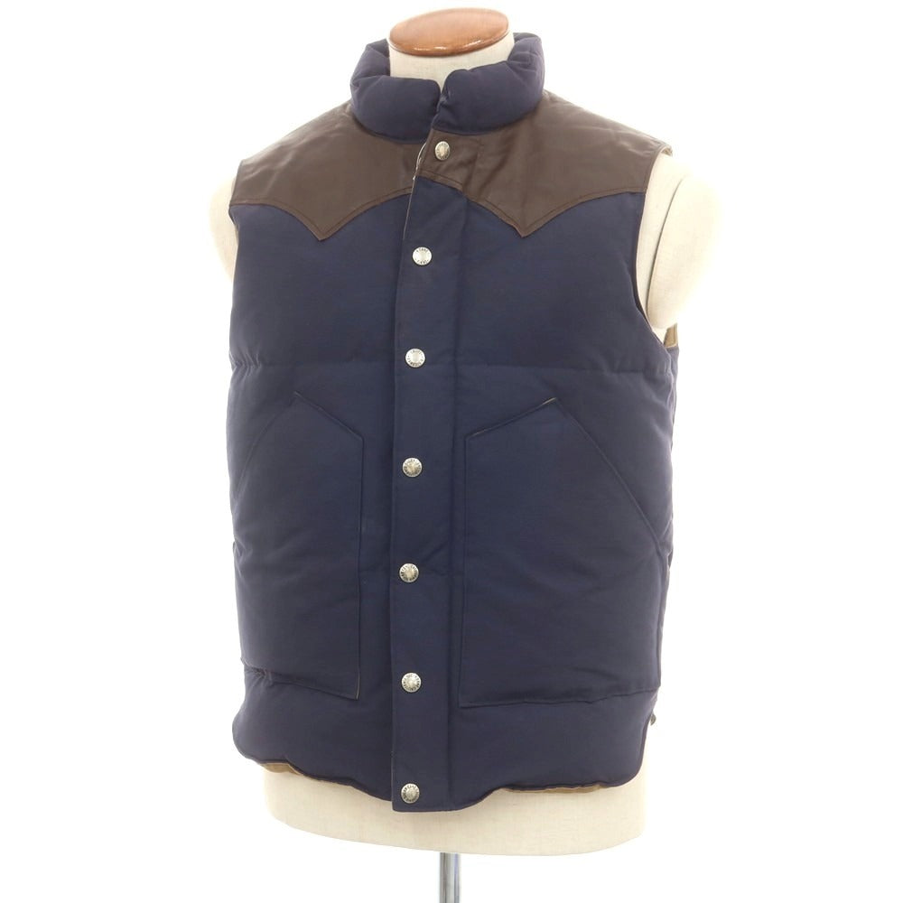 【中古】シュガーケーン SUGAR CANE コットンナイロン ダウンベスト ライトネイビーxブラウン【 M 】【 状態ランクC 】【 メンズ 】