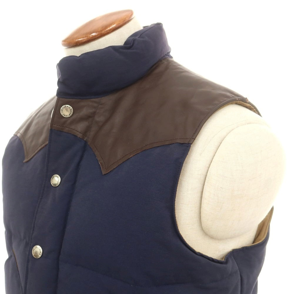 【中古】シュガーケーン SUGAR CANE コットンナイロン ダウンベスト ライトネイビーxブラウン【 M 】【 状態ランクC 】【 メンズ 】