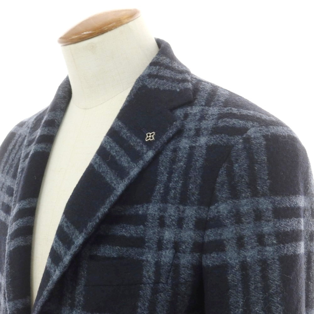 【中古】タリアトーレ TAGLIATORE ポリエステルアクリル チェック テーラードジャケット ブラックxグレー【 46 】【 状態ランクA 】【 メンズ 】